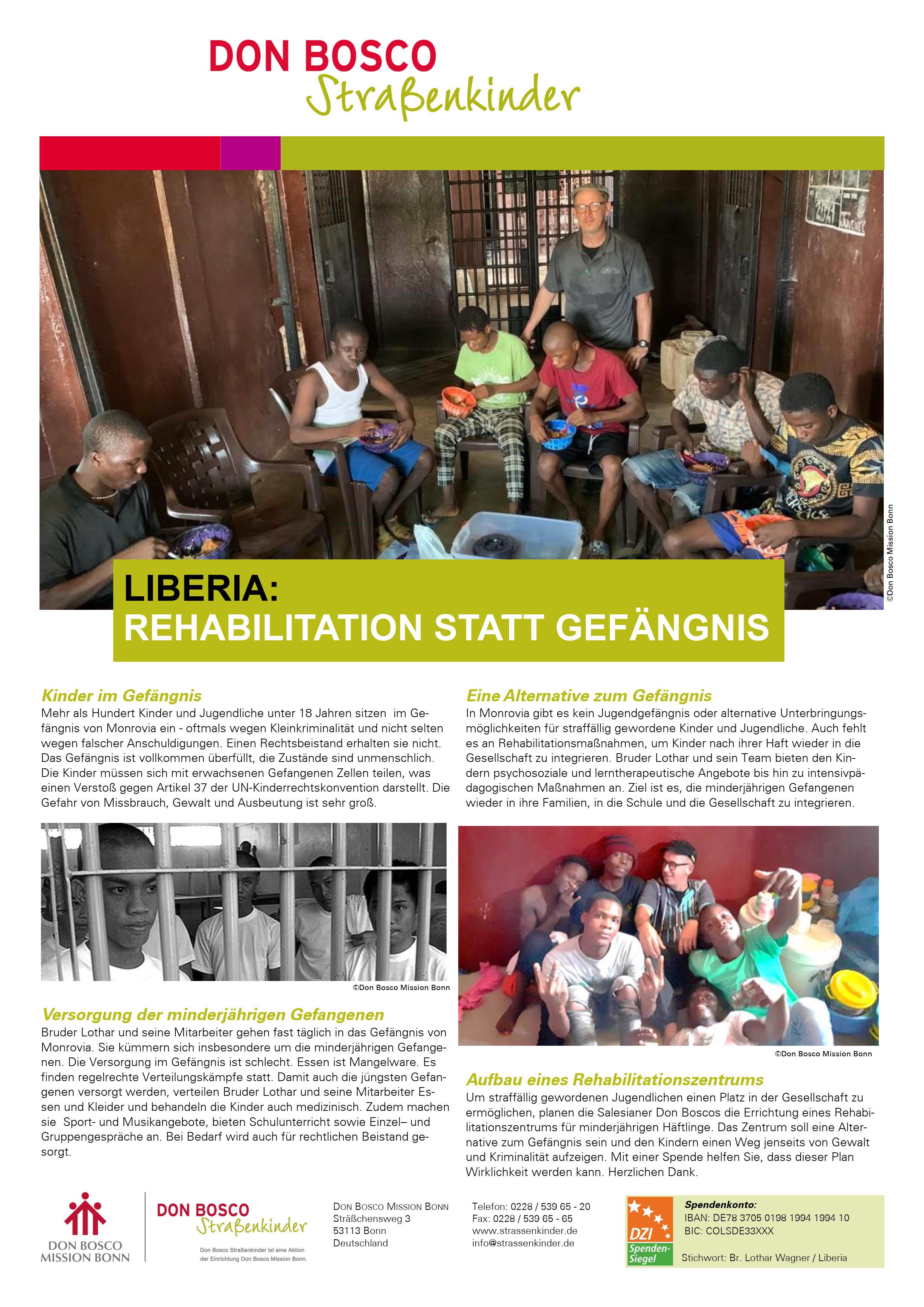 Don Bosco Projektinformationen Gefängniskinder Liberia 1 Seite 1